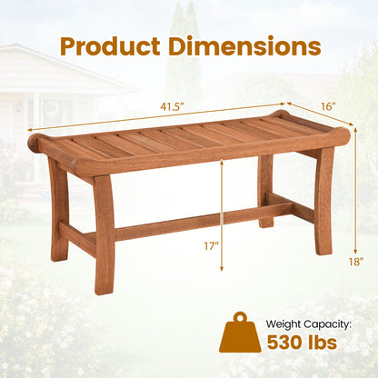2-Person Outdoor Wood Bench with Slatted Seat and Raised Edges-Set of 2 Outdoor Benches at Gallery Canada