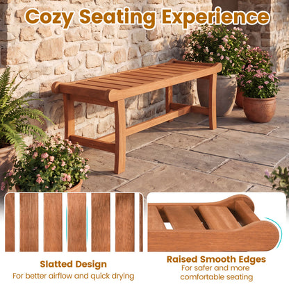 2-Person Outdoor Wood Bench with Slatted Seat and Raised Edges-Set of 2 Outdoor Benches at Gallery Canada