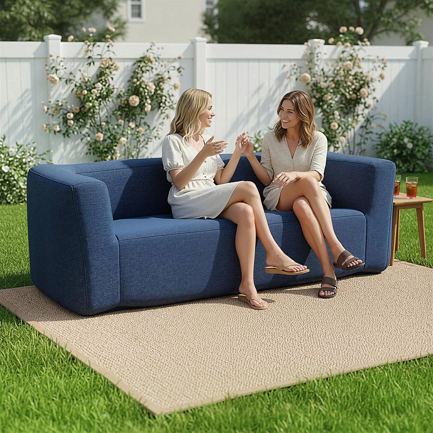2-Person Portable Blow Up Sofa with Detachable Cover, Blue Sofas & Loveseats at Gallery Canada