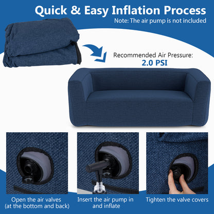 2-Person Portable Blow Up Sofa with Detachable Cover, Blue Sofas & Loveseats at Gallery Canada