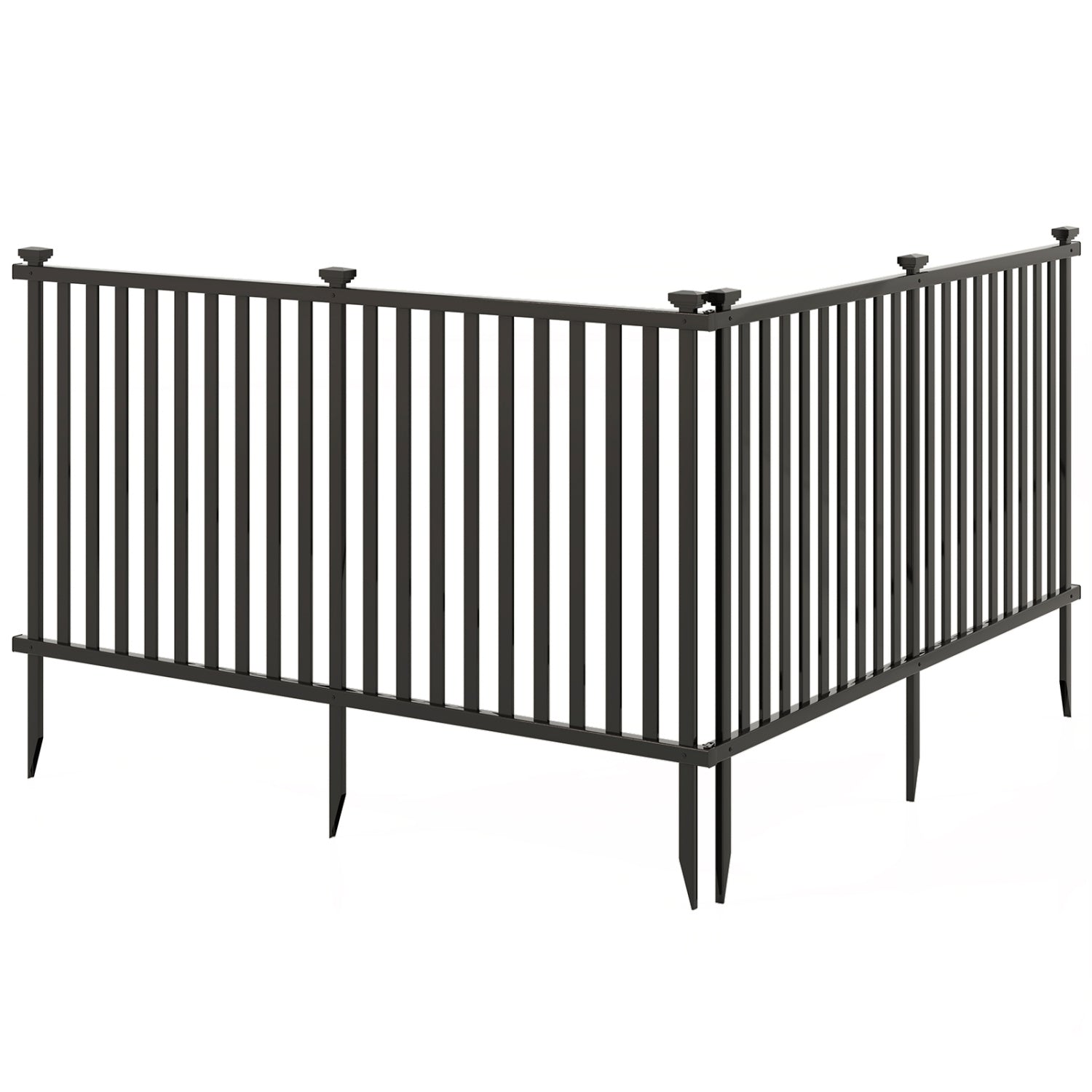 80 x 51 Inch Vinyl Picket Fence, 2 Piece Garden, Black Decorative Fencing & Flooring at Gallery Canada