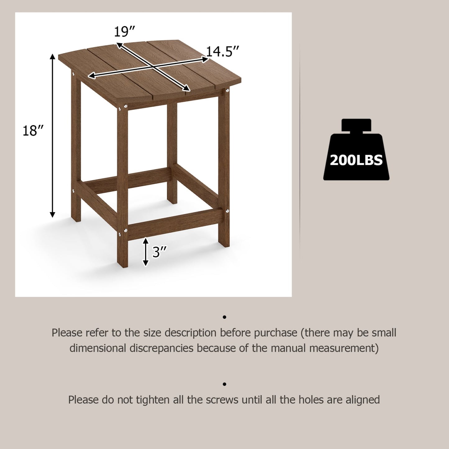 2-Piece 18" Adirondack Side Table, Patio & Garden Coffee Patio Coffee Tables at Gallery Canada