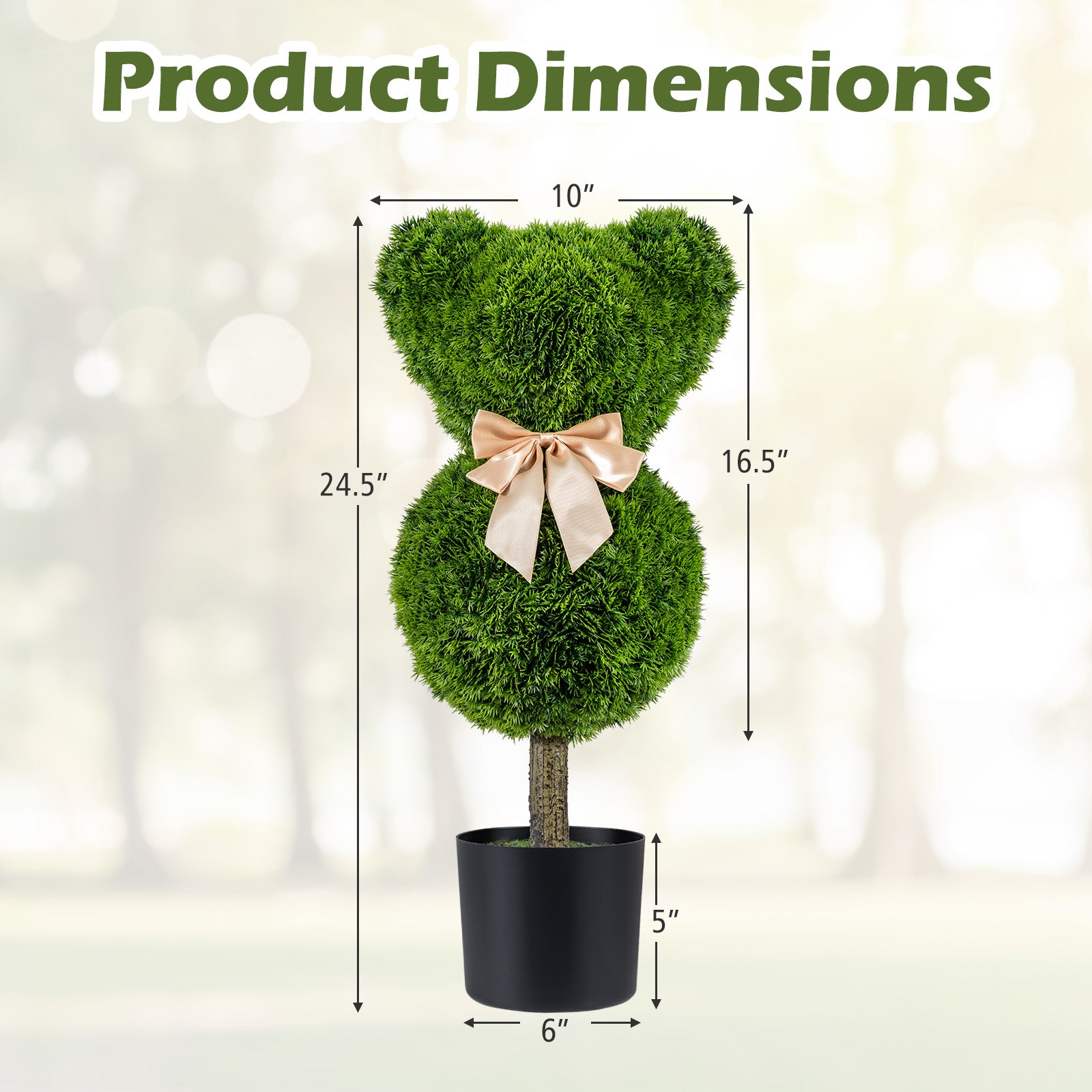 Bear Topiary Trees With Pots, Sun-Resistant Bear-Shaped Boxwood Faux Plants Faux Plants at Gallery Canada