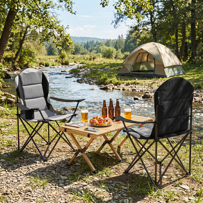 Folding Camping Chairs for Adults with Cup Holders, 2-Piece, Black Beach & Lawn Chairs at Gallery Canada