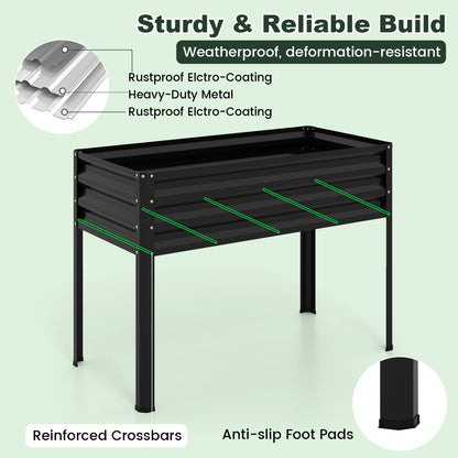 2-Piece Galvanized Raised Garden Bed with Legs, Black Raised Garden Beds at Gallery Canada