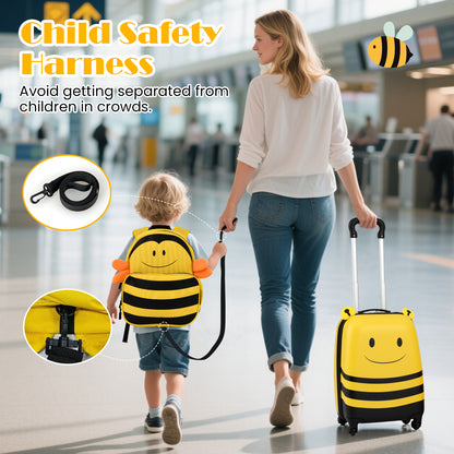 Kids Luggage Set, 2 Pieces, Wheels, Anti-Lose Rope, Yellow Kids Luggage at Gallery Canada