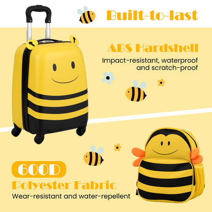 Kids Luggage Set, 2 Pieces, Wheels, Anti-Lose Rope, Yellow Kids Luggage at Gallery Canada