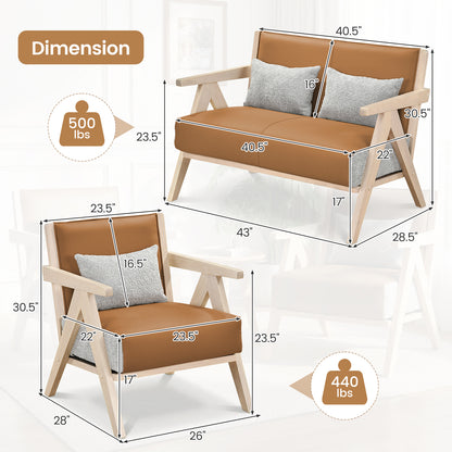 Living Room Furniture Set, Rubber Wood, Brown Sofas & Loveseats at Gallery Canada