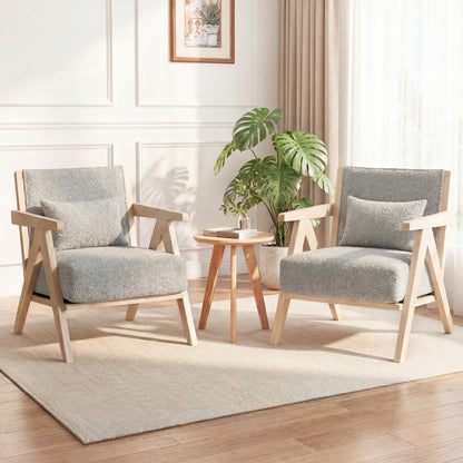 2 Piece Living Room Furniture Set, Rubber Wood Frame, Gray Sofas & Loveseats at Gallery Canada