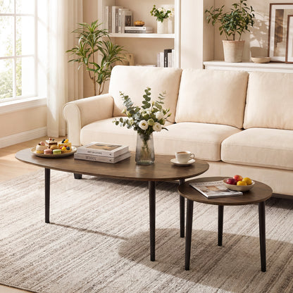 Mid Century Nesting Tables, Walnut, Rubber Wood Legs Coffee Tables at Gallery Canada