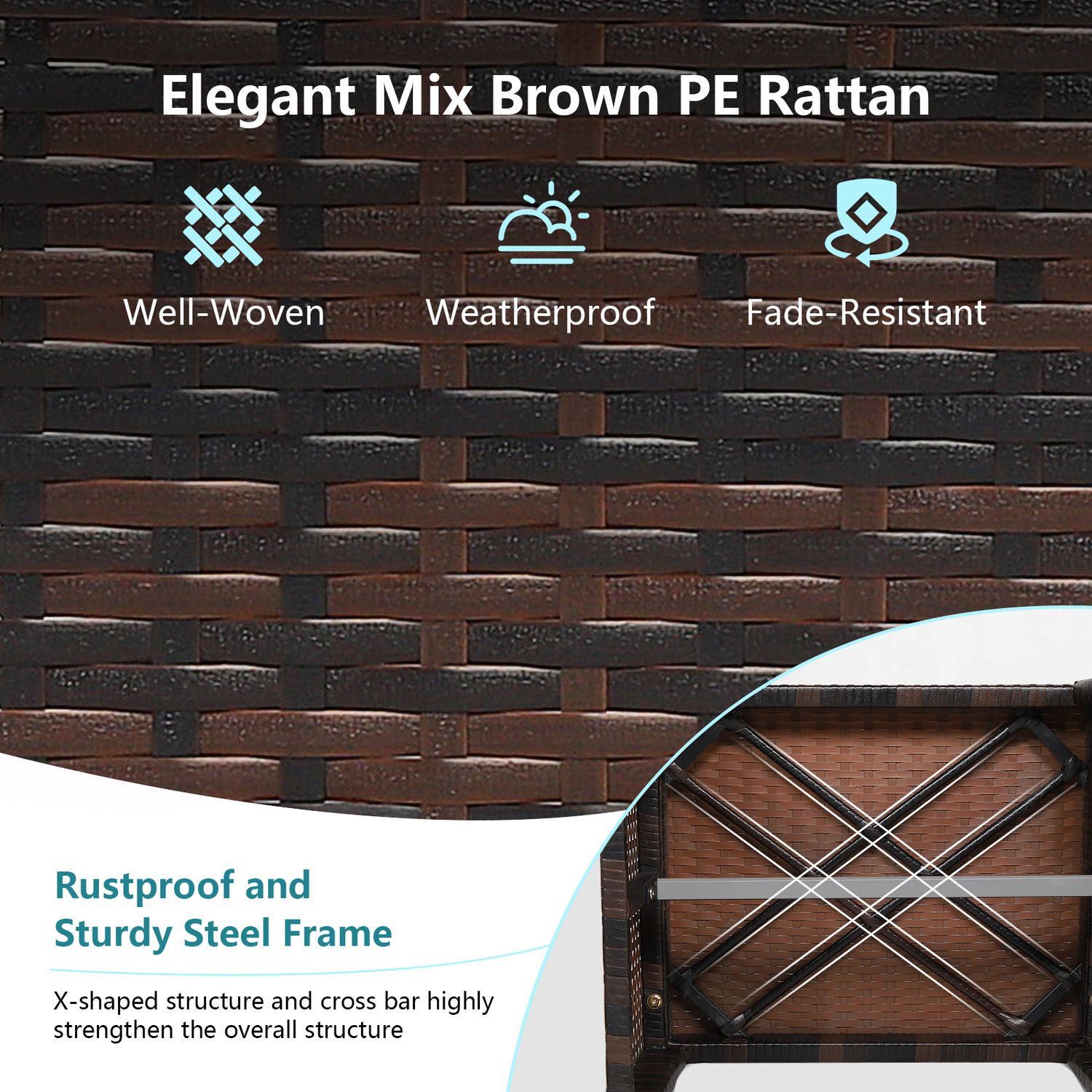 2 Pieces Rattan Ottomans, Soft Cushion, Turquoise Outdoor Seating & Patio Chairs at Gallery Canada