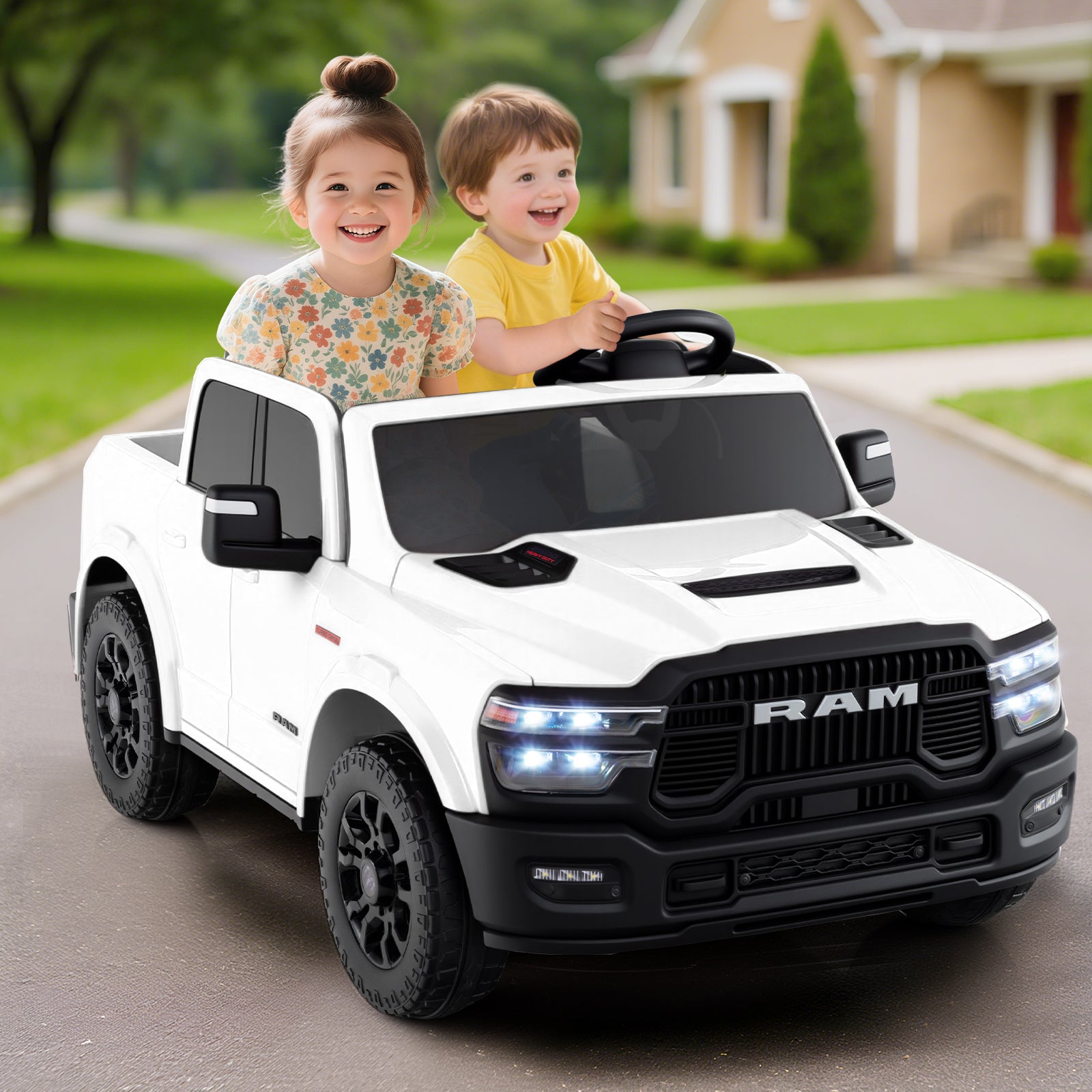 2 Seater 24V Ride On Toy For Big Kids, White Powered Ride On Toys at Gallery Canada