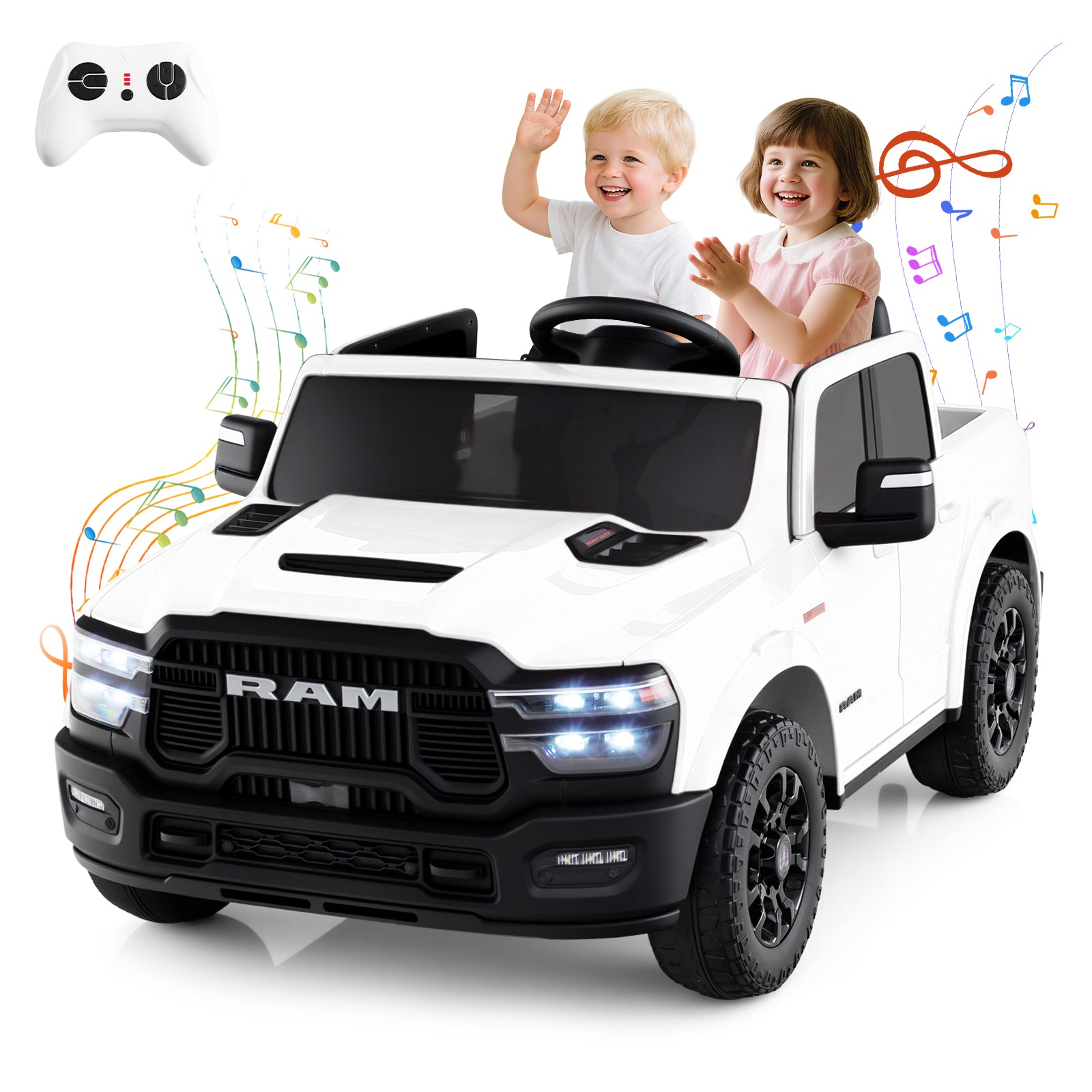 2 Seater 24V Ride On Toy For Big Kids, White Powered Ride On Toys at Gallery Canada