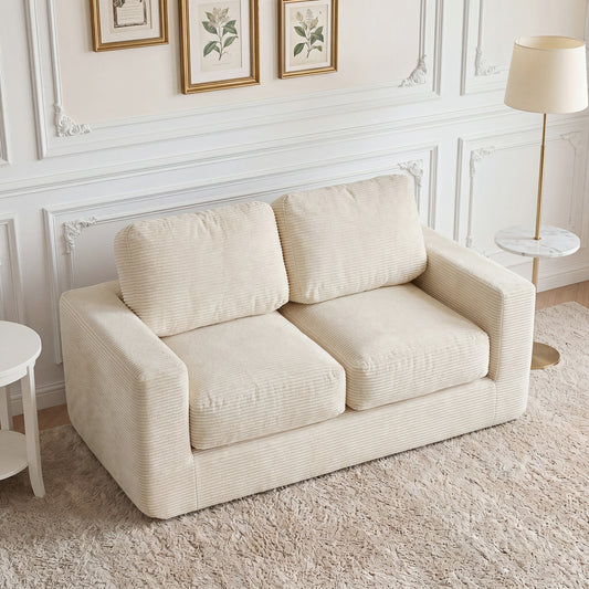 2-Seater Floor Couch Loveseat Foam Sofa, Beige Sofas & Loveseats Beige at Gallery Canada