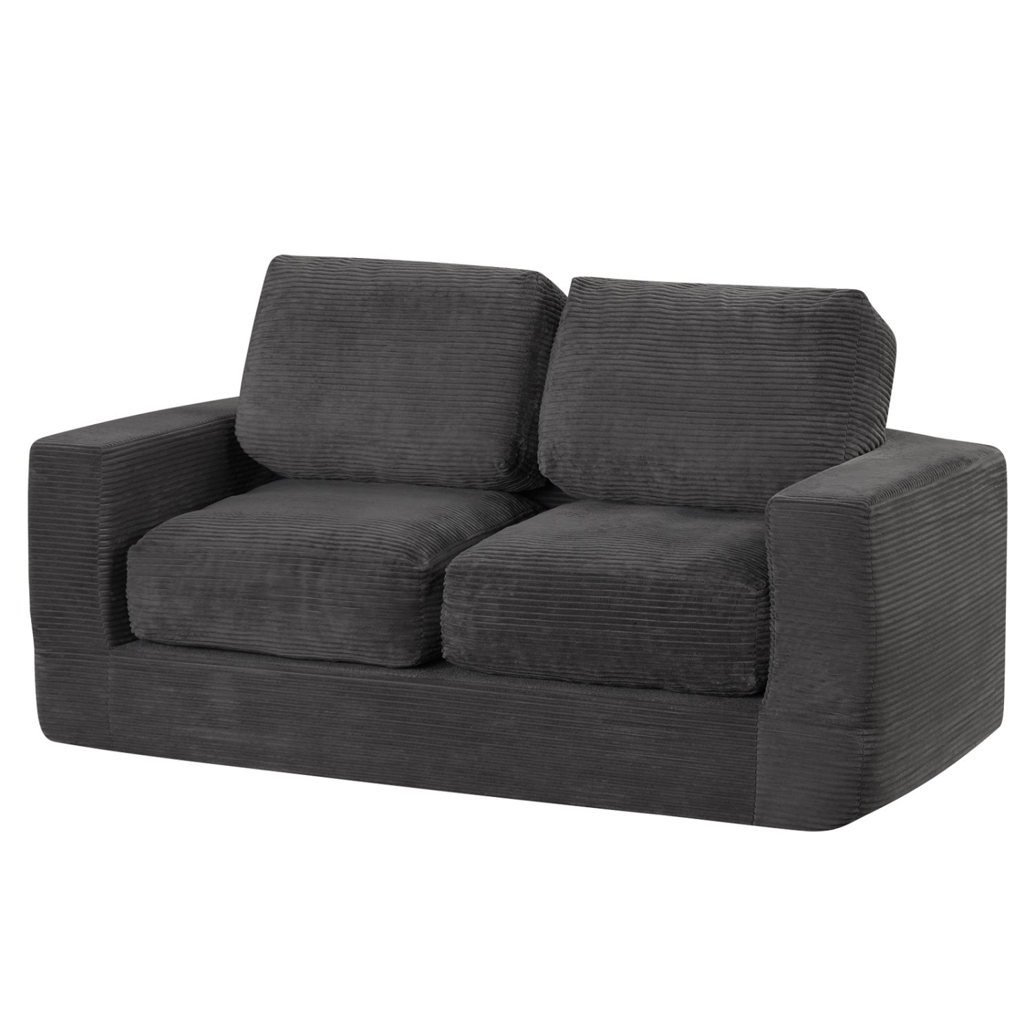 2-Seater Floor Couch Loveseat, Corduroy, Black Sofas & Loveseats at Gallery Canada