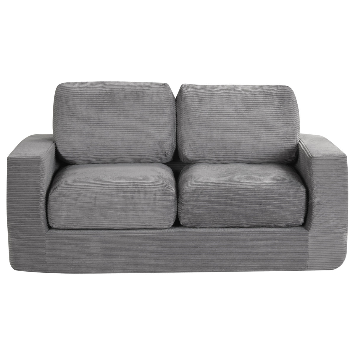 2 Seat Floor Couch Loveseat Foam Sofa, Corduroy Cover, Gray Sofas & Loveseats at Gallery Canada