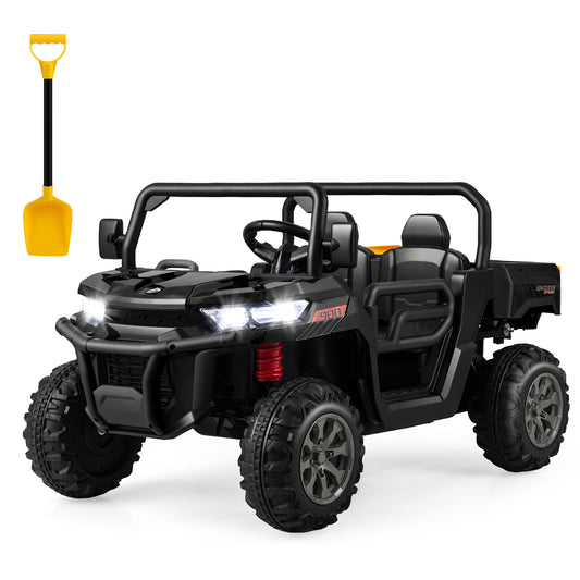 2-Seater Kids Ride On Dump Truck, Black Powered Ride On Toys Black at Gallery Canada