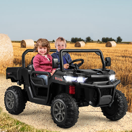 2-Seater Kids Ride On Dump Truck, Black Powered Ride On Toys Black at Gallery Canada