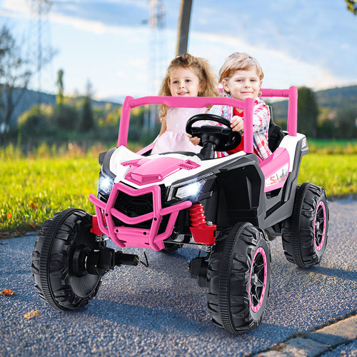 2-Seater Kids Ride On UTV, 2.4G Remote Control, Pink