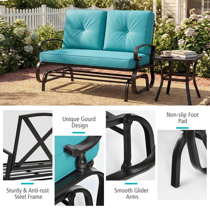2-Seat Outdoor Swing Glider Chair, Green Patio Rocking Chairs & Gliders at Gallery Canada