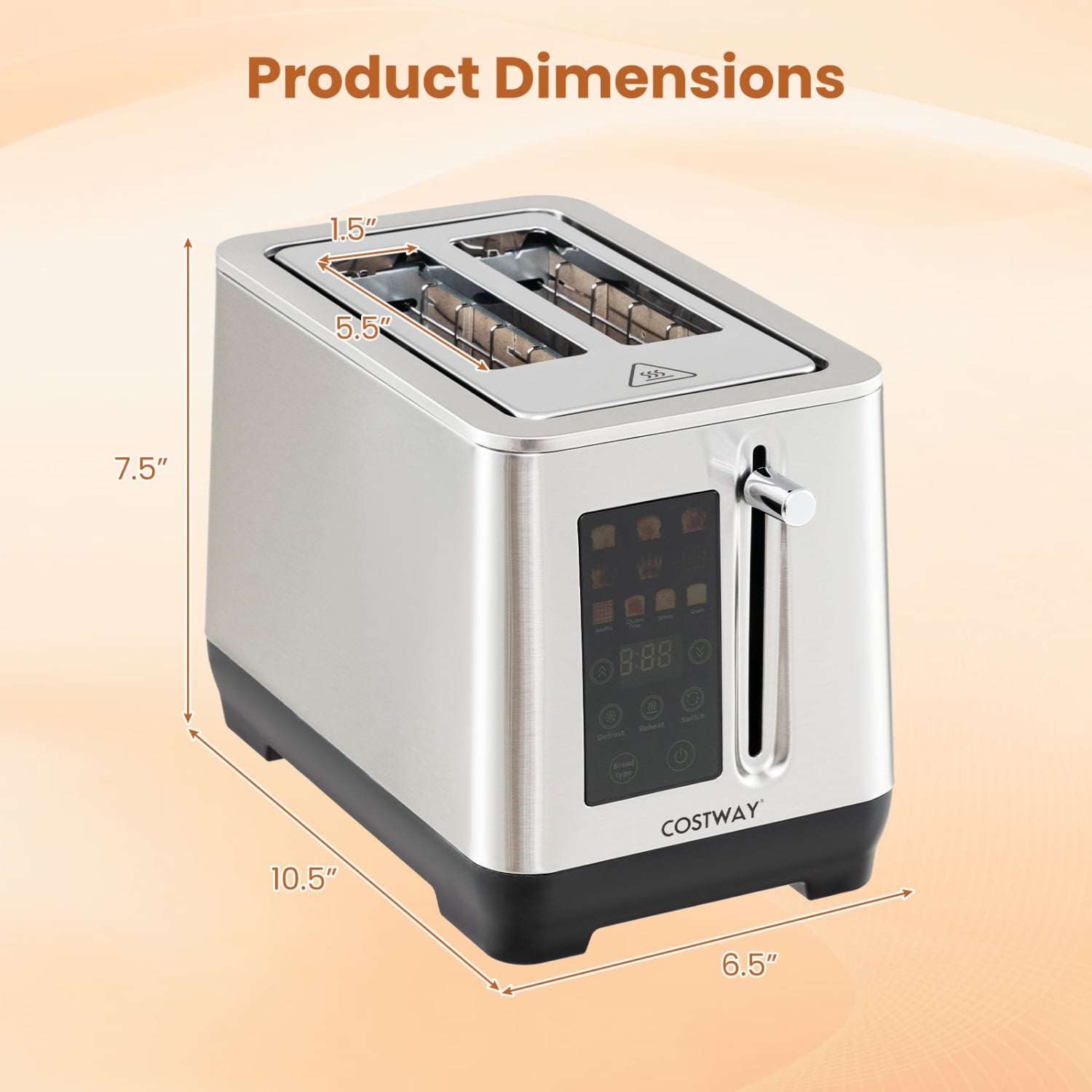 2 Slice Toaster, 6 Browning Levels, 4 Bread Types, Silver Small Appliances at Gallery Canada