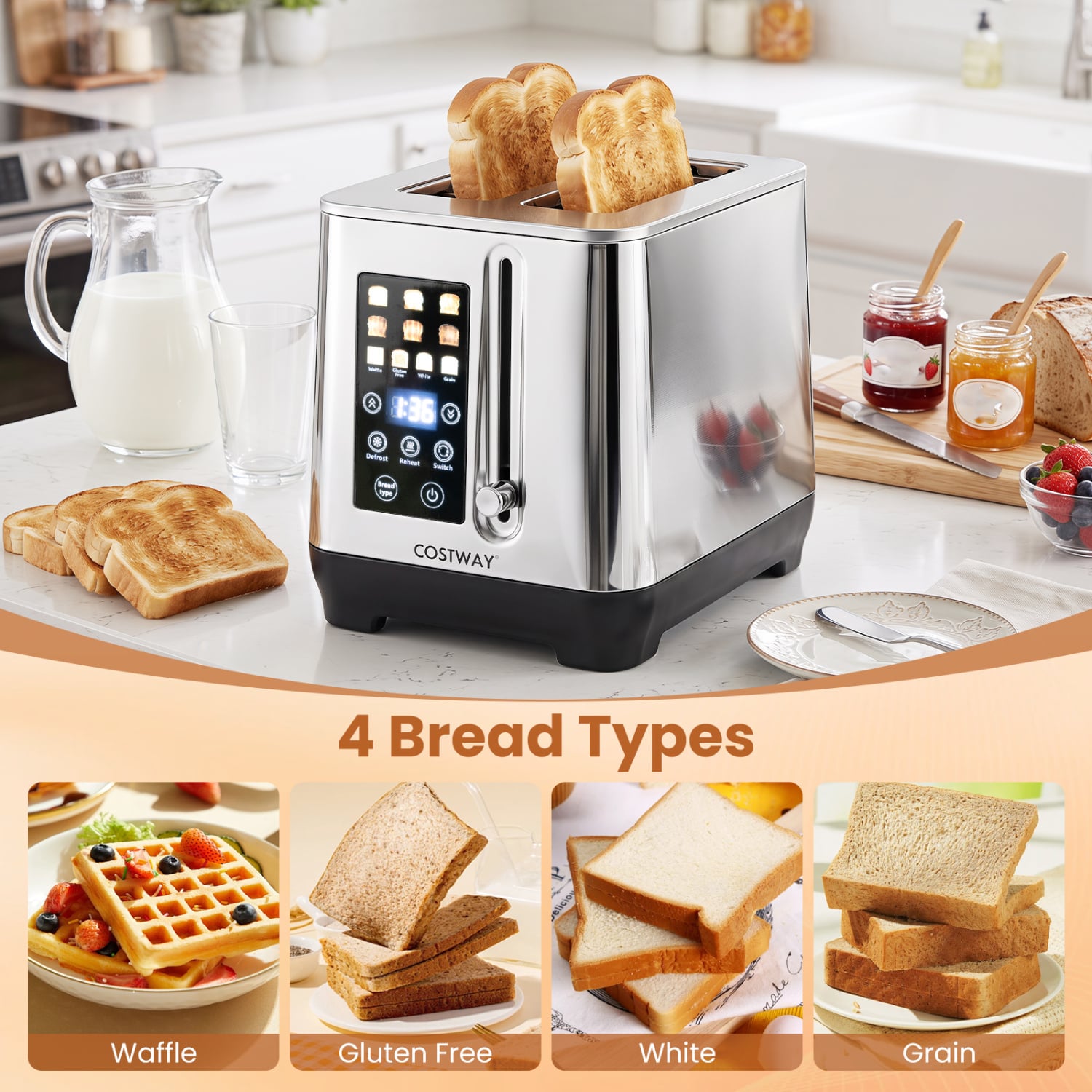 2 Slice Toaster, 6 Browning Levels, 4 Bread Types, Silver Small Appliances at Gallery Canada