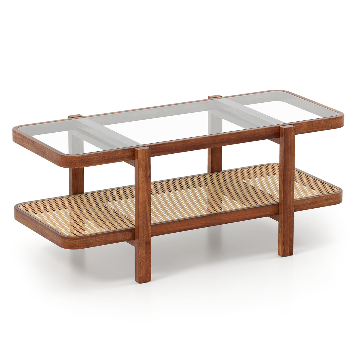 2-Tier Coffee Table With Storage, Tempered Glass Tabletop Coffee Tables Coffee at Gallery Canada