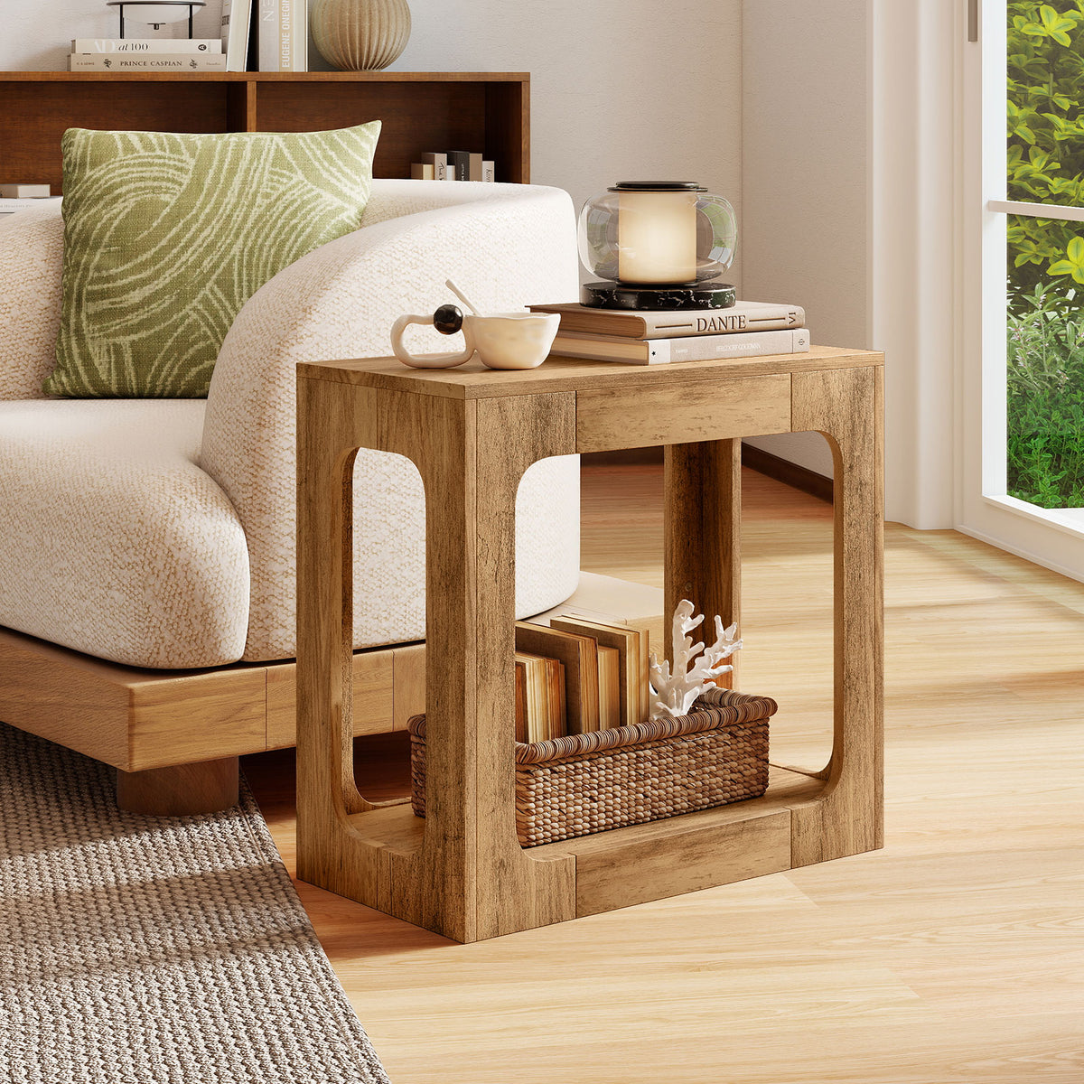 2-Tier End Table With Storage Shelf, Oak End & Side Tables at Gallery Canada