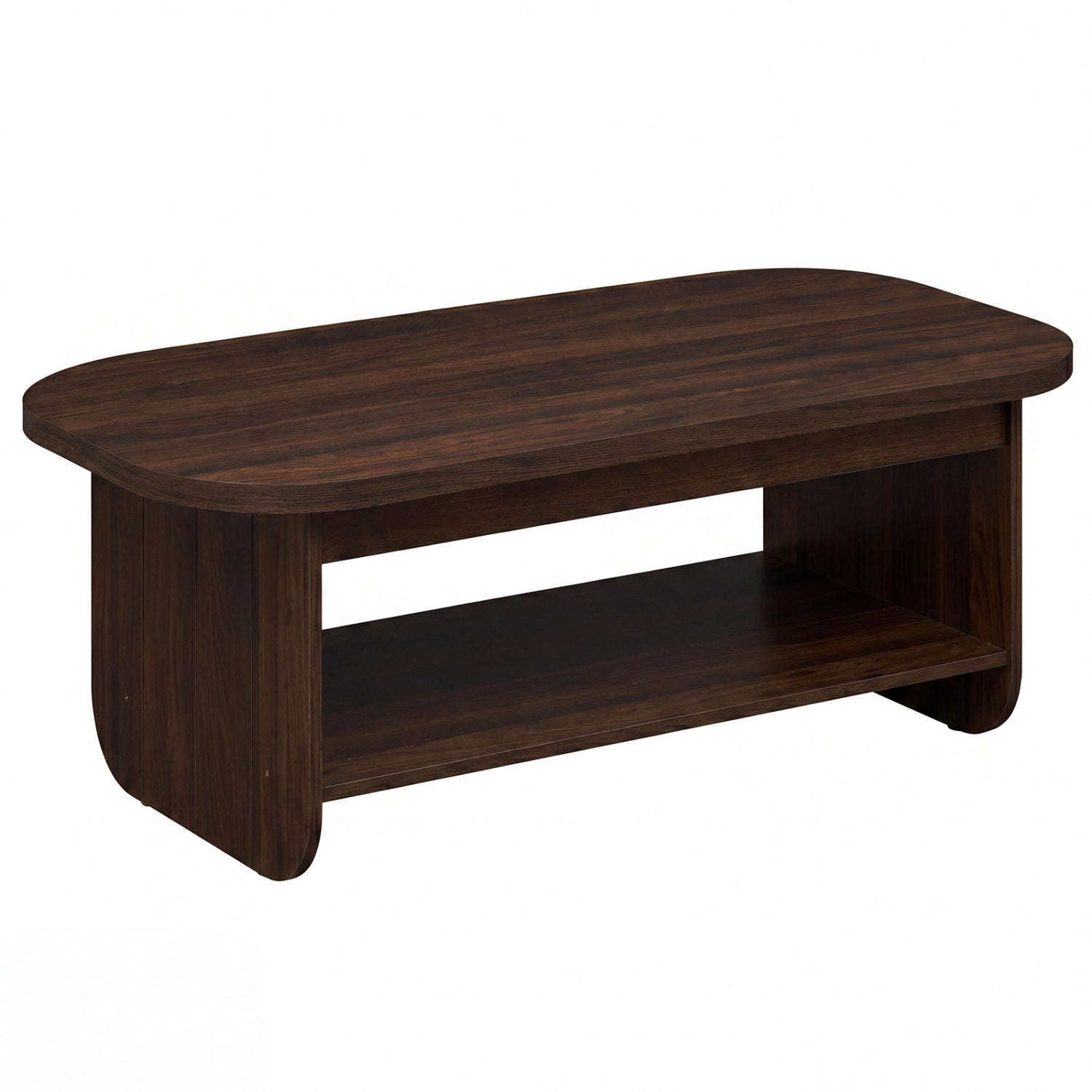 2-Tier Oval Coffee Table, Mid Century, Walnut Coffee Tables at Gallery Canada