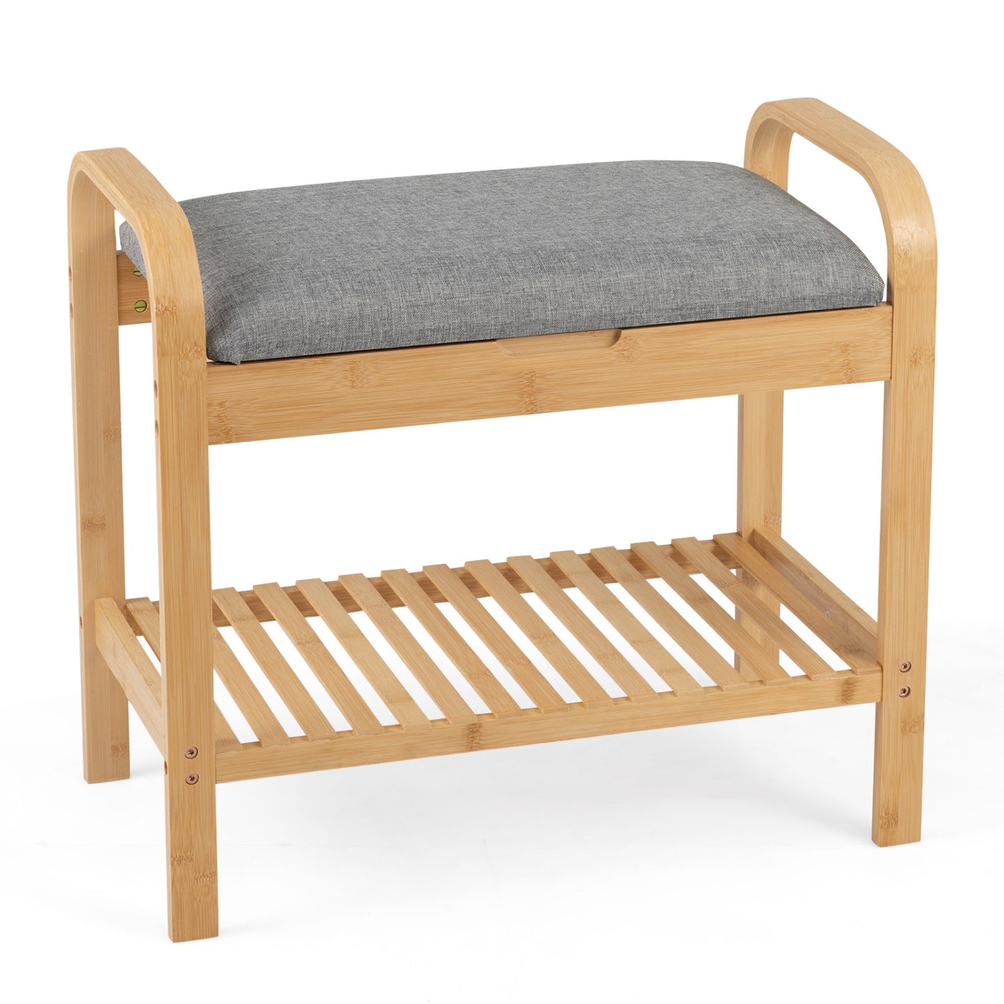 2-Tier Shoe Rack Bench, Flip-Top Storage, Natural Shoe Racks & Storage Benches at Gallery Canada