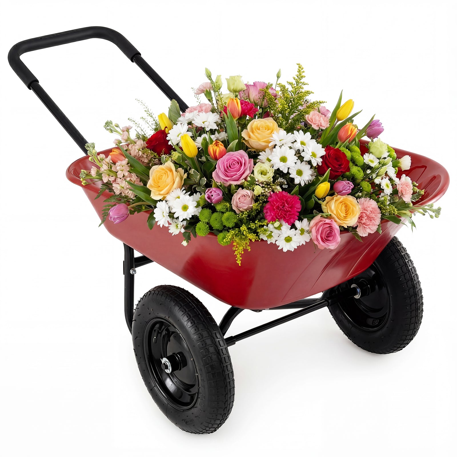 2 Tire Heavy-duty Dolly Utility Cart Wheelbarrow Garden Cart, Red Garden Carts at Gallery Canada