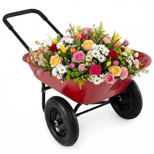 2 Tire Heavy-duty Dolly Utility Cart Wheelbarrow Garden Cart, Red Garden Carts Red at Gallery Canada