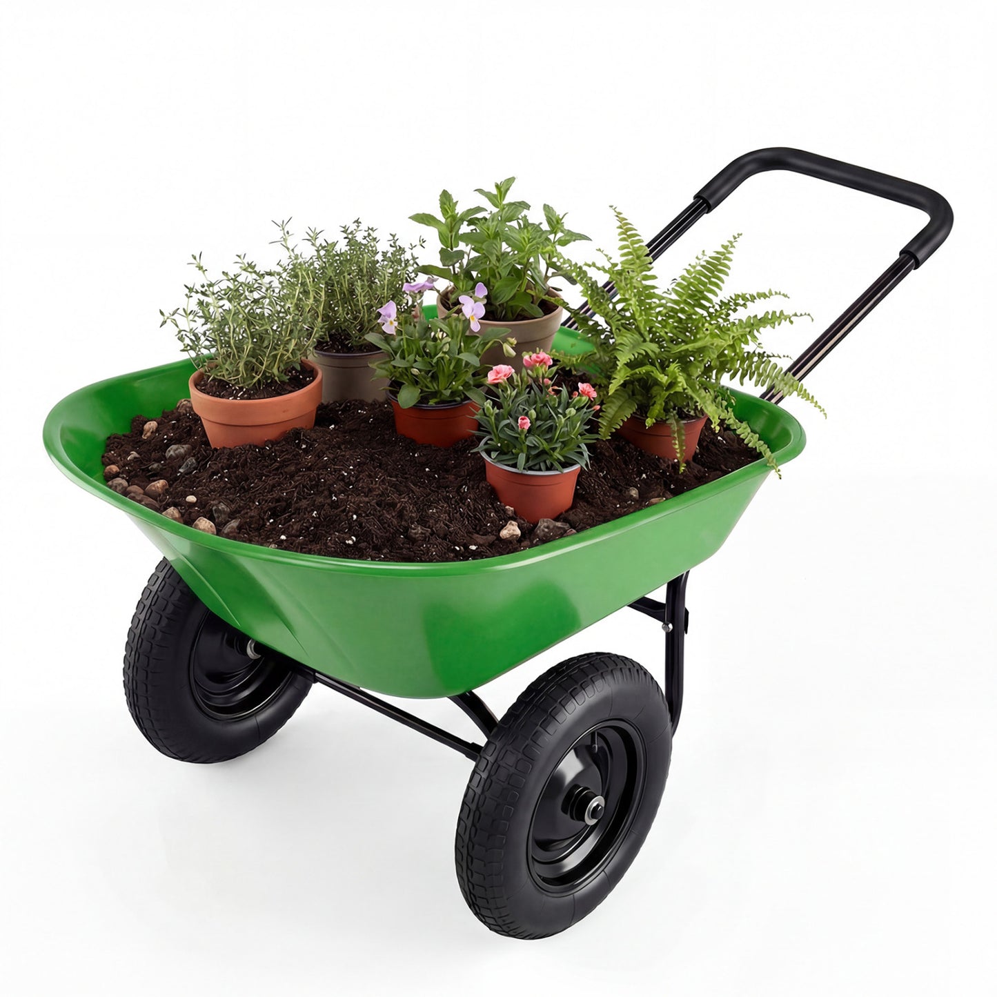 2 Tire Heavy-duty Dolly Utility Cart Wheelbarrow Garden Cart, Light Green Garden Carts at Gallery Canada