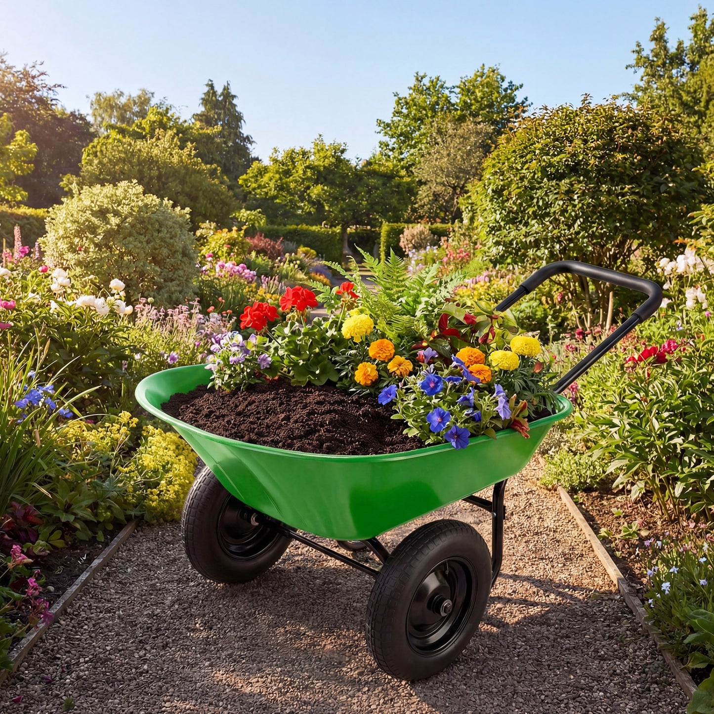 2 Tire Heavy-duty Dolly Utility Cart Wheelbarrow Garden Cart, Light Green Garden Carts at Gallery Canada