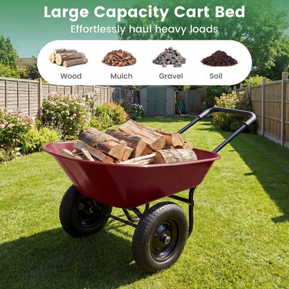 2 Tire Heavy-duty Dolly Utility Cart Wheelbarrow Garden Cart, Red Garden Carts at Gallery Canada