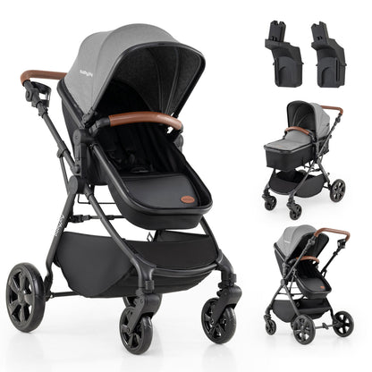 2-in-1 Convertible Baby Stroller, Gray Baby Strollers Gray at Gallery Canada