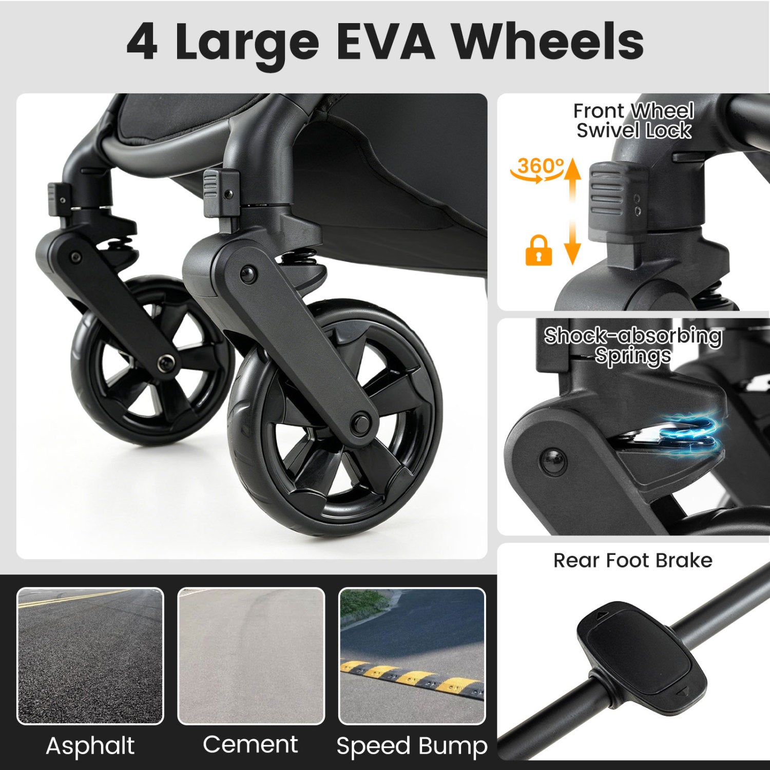 2-in-1 Convertible Baby Stroller, Gray Baby Strollers at Gallery Canada