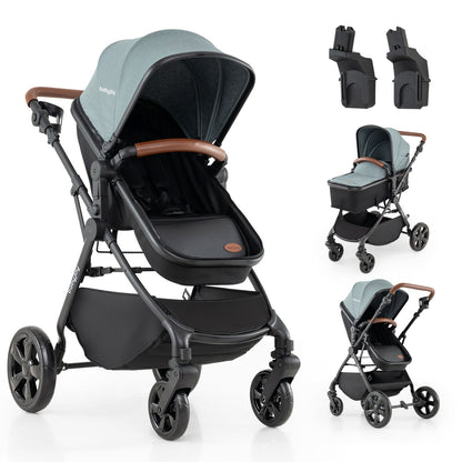 2-In-1 Convertible Baby Stroller, Turquoise Baby Strollers Turquoise at Gallery Canada