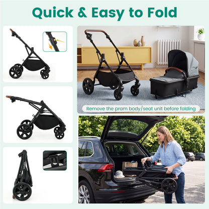 2-In-1 Convertible Baby Stroller, Turquoise Baby Strollers at Gallery Canada