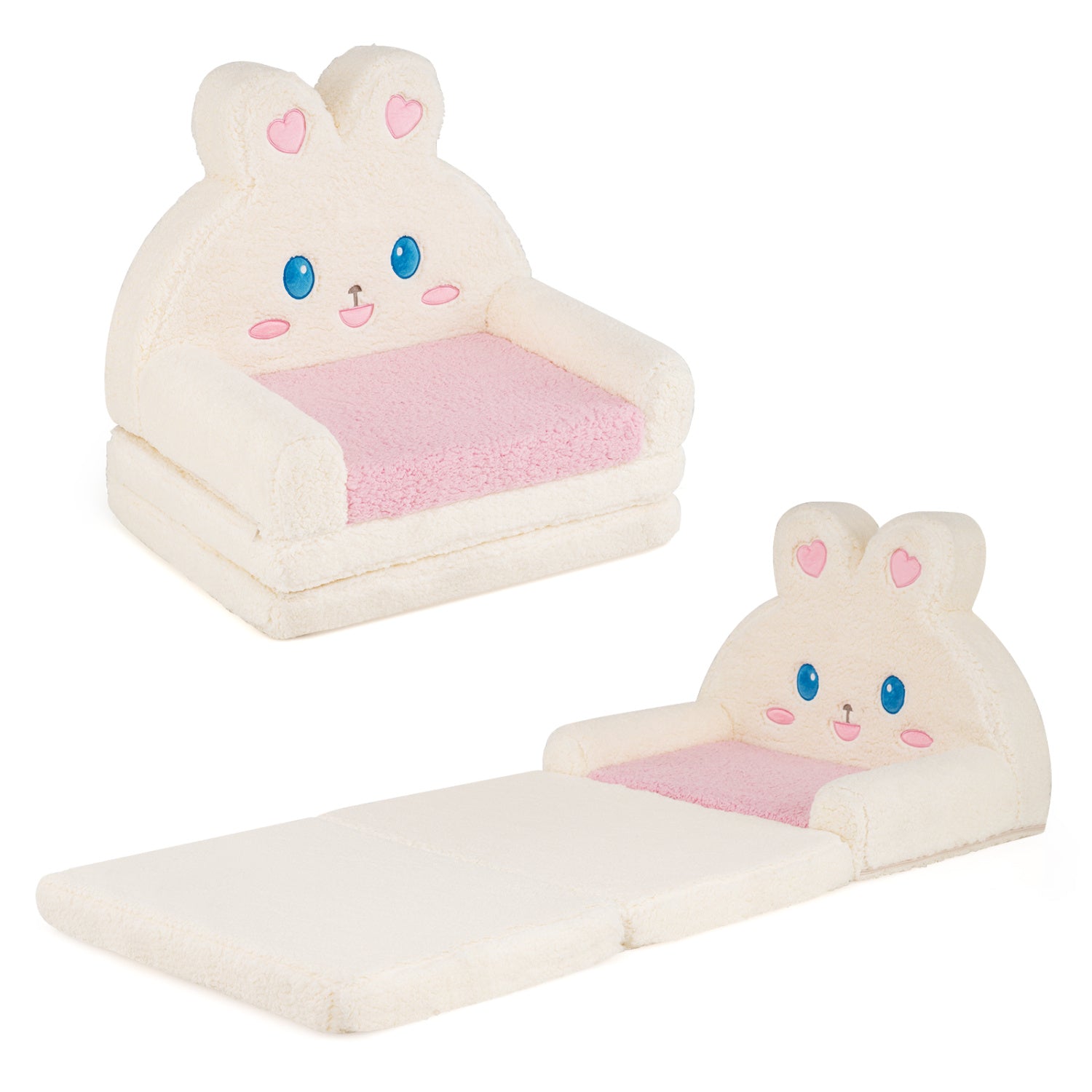 Convertible Kids Sofa Lounger, Bunny Pattern, Pink Kids Chairs & Seating at Gallery Canada