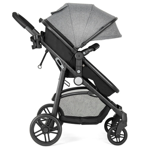 2 In 1 Foldable Newborn Baby Stroller, Gray