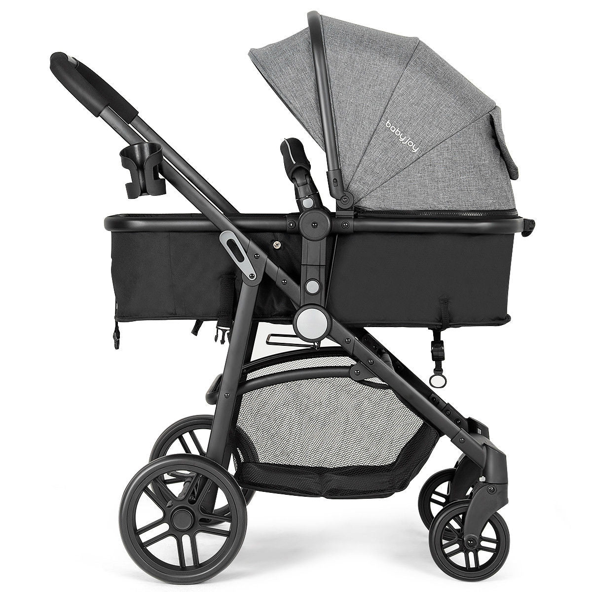 2 In 1 Foldable Newborn Baby Stroller, Gray Baby Strollers at Gallery Canada