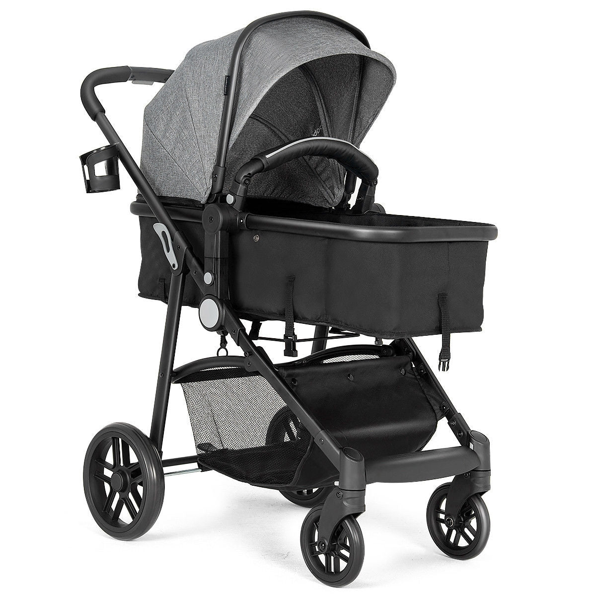 2 In 1 Foldable Newborn Baby Stroller, Gray Baby Strollers at Gallery Canada