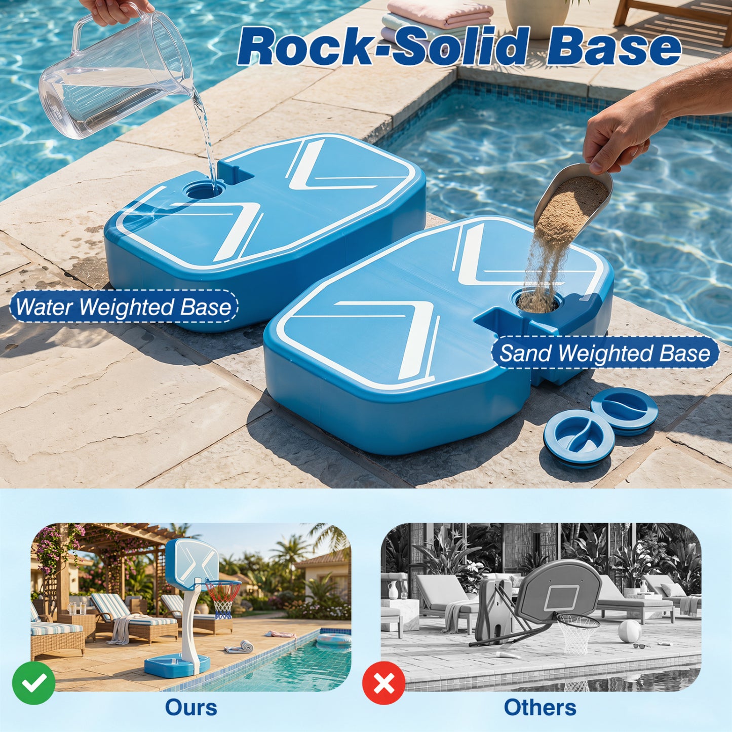 2-In-1 Pool Basketball Hoop & Volleyball Net, Blue Sport Equipments at Gallery Canada