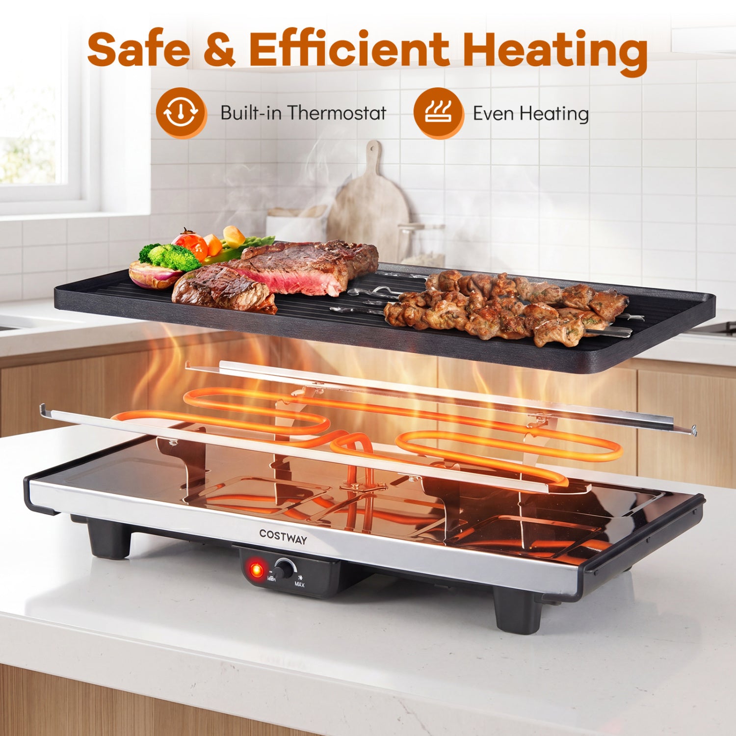 2-in-1 Table Grill & Griddle, Reversible Nonstick Plate, 8 Outdoor Grills at Gallery Canada