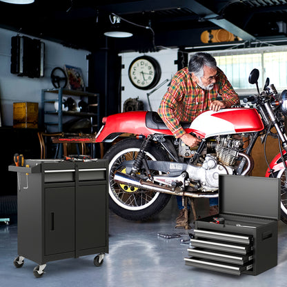 2-in-1 Tool Chest Cabinet, 5 Sliding Drawers, Black Garages at Gallery Canada
