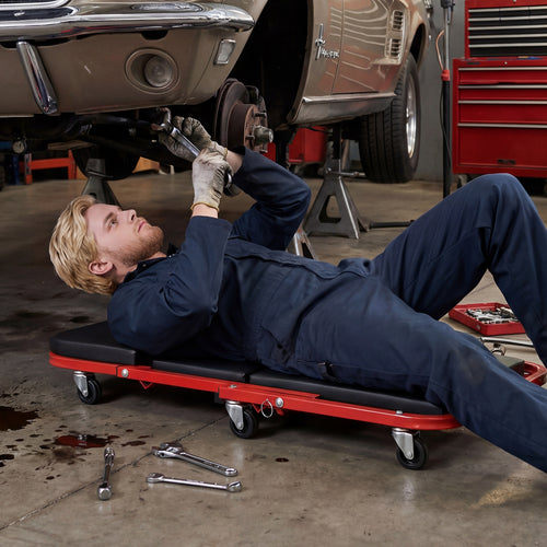 2-in-1 Z-Shaped Rolling Garage Stool, 36