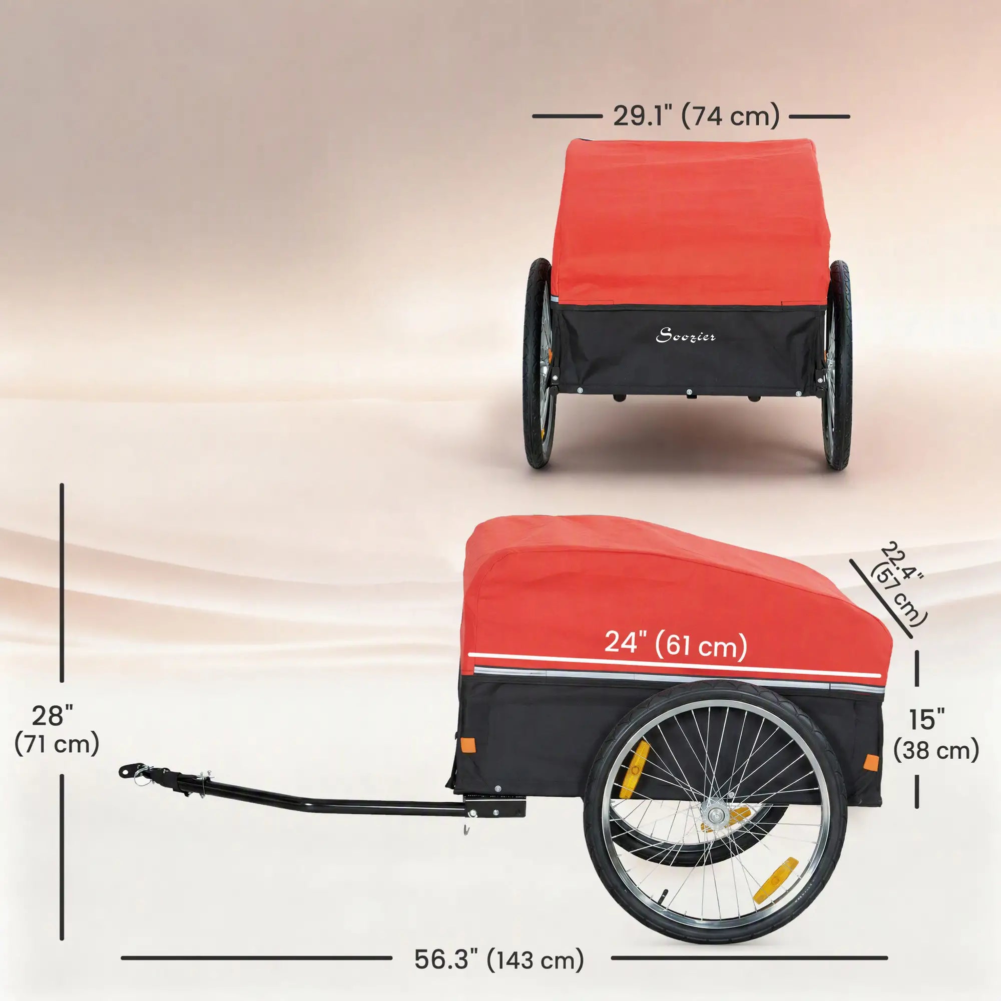 Bike Trailer, Cargo Trailer with 45 Gal Storage Box, 20