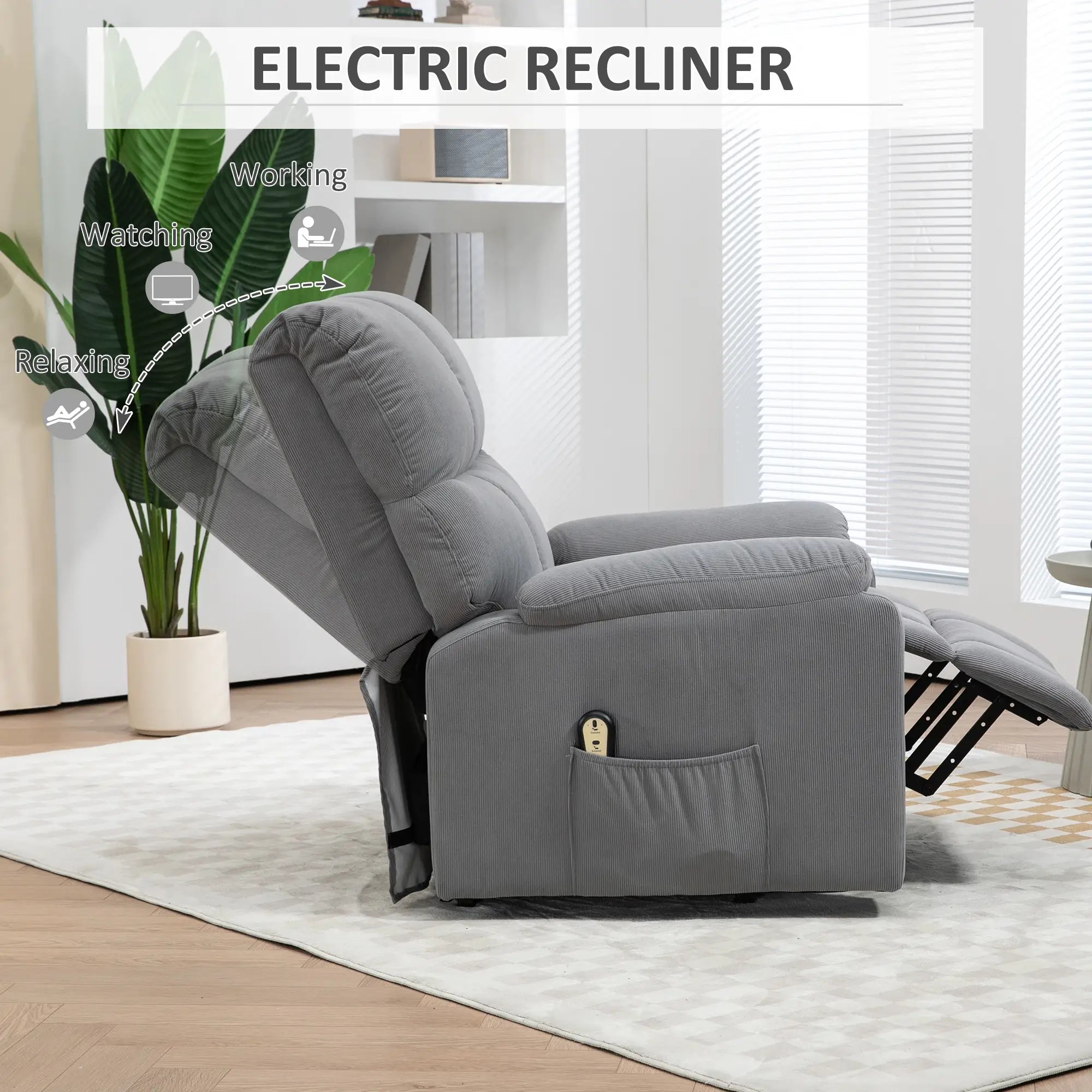 Electric Recliner Lift Chair, Microfibre Upholstered, Remote, Grey Electric Power Lift Chairs at Gallery Canada