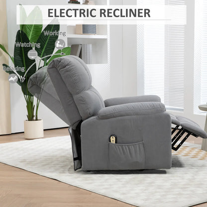 Electric Recliner Lift Chair, Microfibre Upholstered, Remote, Grey Electric Power Lift Chairs at Gallery Canada